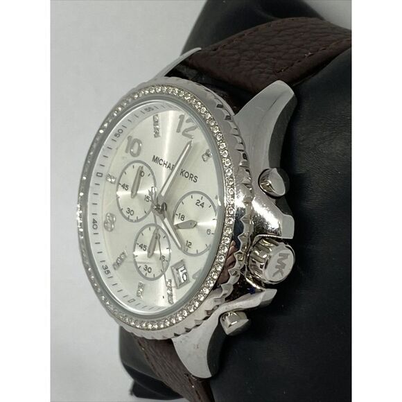 Michael Kors Guess MK5882 Women's Brown Leather Analog Dial Quarty Watch OP745 - Picture 4 of 12